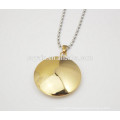 Stainless steel jewelry shiny Round gold charm necklaces for women